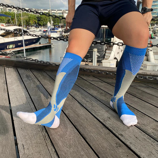 Sky Blue Compression Socks